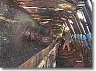 Mining coal underground using a "longwall"